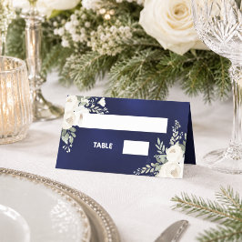 Cartão De Mesa Florais branco marfim