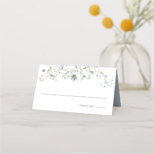 Cartão De Mesa Floral Azul Claro Chá de panela ou casamento