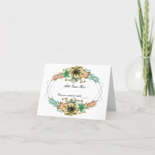 Cartão de Mesa Floral de Casamento Floral de Cor L