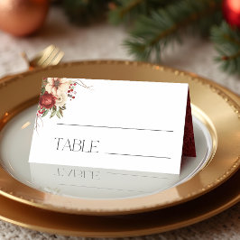 Cartão De Mesa Floral de inverno Elegante