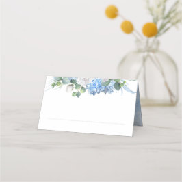 Cartão De Mesa Floral Greenery Elegante Dusty Blue Wedding