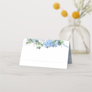 Cartão De Mesa Floral Greenery Elegante Dusty Blue Wedding
