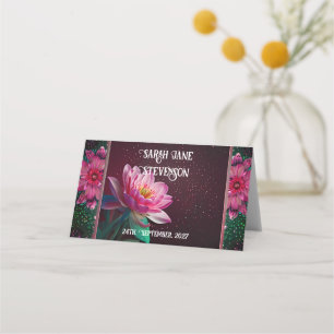 Cartão De Mesa Floral Lotus Wedding Suite Starry Night Romance