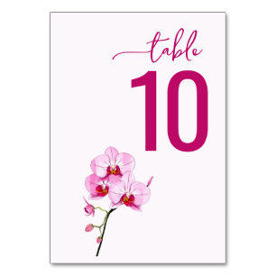 Cartão de Mesa Floral Magenta Elegante