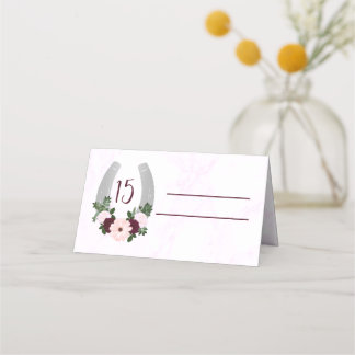 Cartão De Mesa Floral Ocidental Ferradura Quinceanera