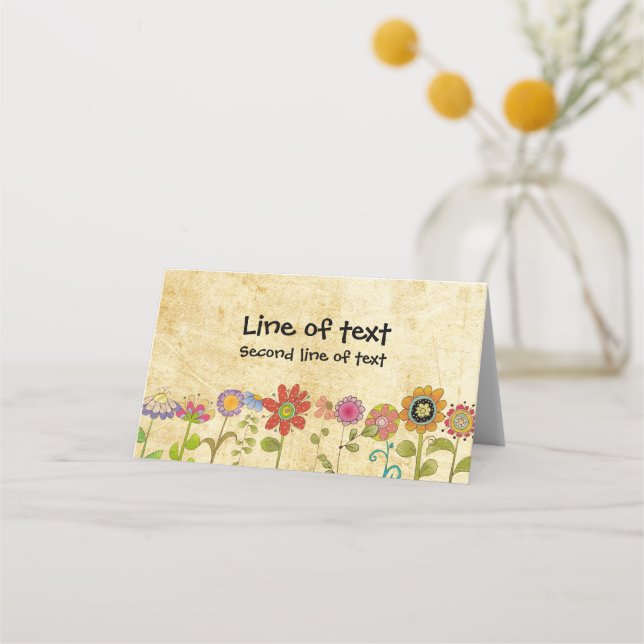 Cartão De Mesa Flores (Frente)