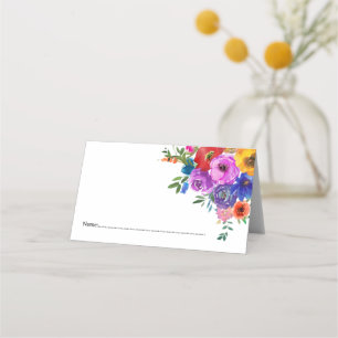 Cartão De Mesa Flores Brilhantes e Ousadas