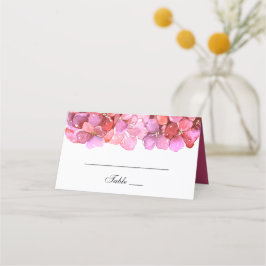 Cartão De Mesa Flores cor-de-água rosa. Casamento floral Fuchsia