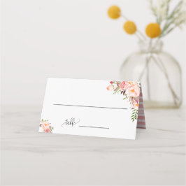 Cartão De Mesa Flores Cor-de-Rosa Boho Chic Sente-se Dobrado Casa