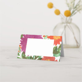 Cartão De Mesa Flores de Aquarela