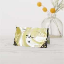 Cartão De Mesa Flores de prata ou Abstrato Douradas em - Seda e A