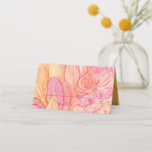 Cartão De Mesa Flores frescas da placa de Recepção de casamento