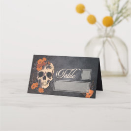 Cartão De Mesa Flores Laranja mesa elegante e lugar de nome