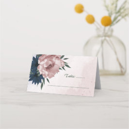 Cartão De Mesa flores rosa e marinhos botânicas