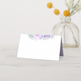 Cartão De Mesa Flores Roxas Elegantes Casamento Romântico