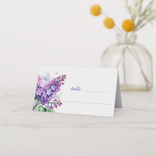 Cartão De Mesa Flores Roxas Lilás Casamento Floral Por Aquarela