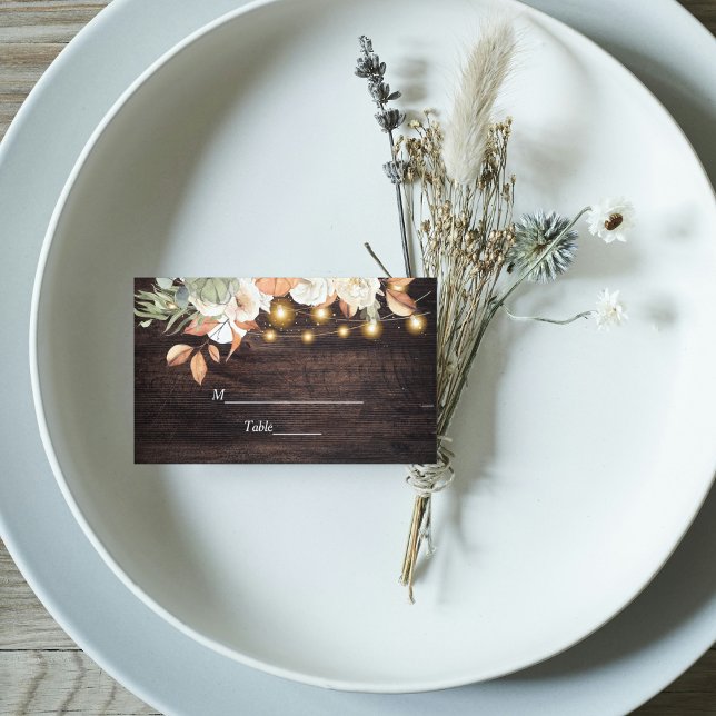 Cartão De Mesa Flores Vintage e outono de Abóbora (Criador carregado)