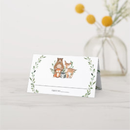 Cartão De Mesa Floresta Florestal Animais de Floresta Tenda Chá d