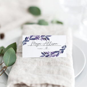 Cartão De Mesa Folhagem Abundante Violeta Botânica