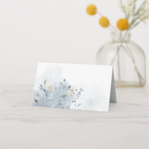 Cartão De Mesa folhagem aquarela azul
