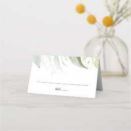 Cartão De Mesa Folhas Botânicas Greenery Gold