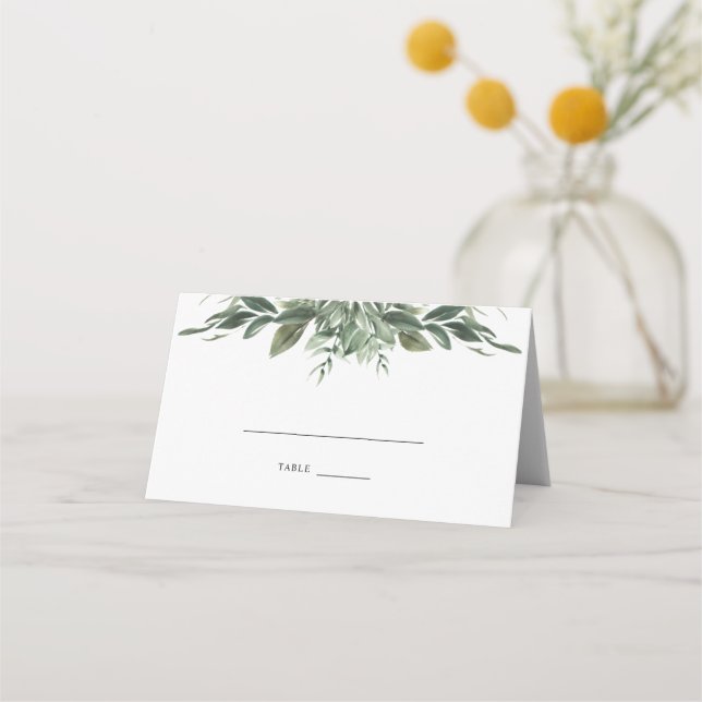 Cartão De Mesa Foliage Leaf Wedname Card (Frente)