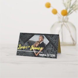 Cartão De Mesa Foto personalizada de casamento de diamante de Our