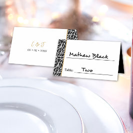 Cartão De Mesa Fronteira de Padrão de Folhas Modernas