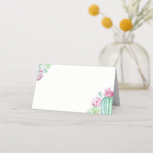 Cartão De Mesa Fusíveis de Cactus Rosa Suculentos Casamento de Aq