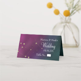 Cartão De Mesa Galeria Constelação Casamento Estrelas Douradas Lu