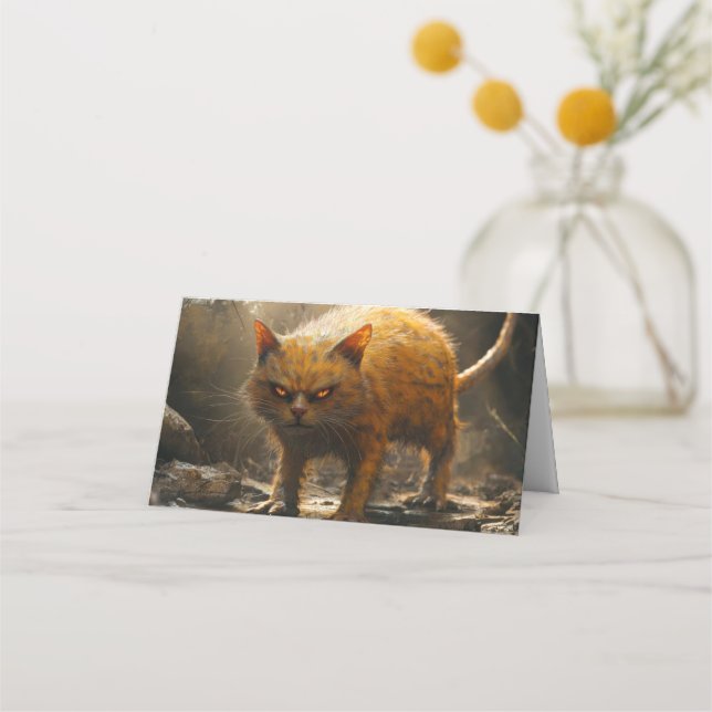 Cartão De Mesa Gato monstro  (Frente)