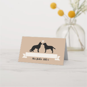 Cartão De Mesa German shepherd e Casamento de Labrador Retriever