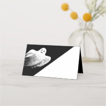 Ghost Happy Halloween Party Name Place Card