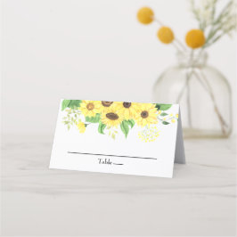 Cartão De Mesa Girasol Floral Rústico Casamento Elegante