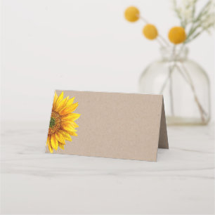 Cartão De Mesa Girassol. Casamento floral russo. Flor de campo