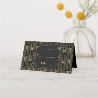 Cartão De Mesa Glam Roaring 20s Great Gatsby Art Deco Wedding