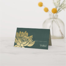 GLAMOROSO DOURADO FAUX ESCURO VERDE LOTUS FLORAL