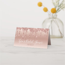 Cartão De Mesa Glitter Glitter Dourado de Rosa Glam Personalizado