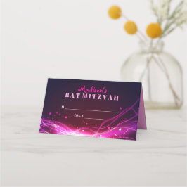 Cartão De Mesa GLOW NEON ESTARS Bat Mitzvah Seating Escort