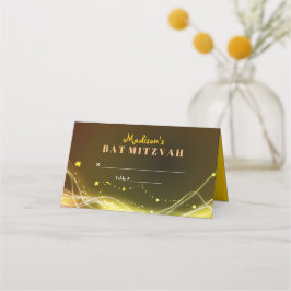 Cartão De Mesa GLOW NEON ESTARS Bat Mitzvah Seating Escort