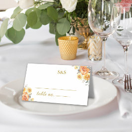 Cartão De Mesa Graceful spring wedding adorned with orange flower