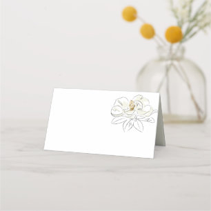 Cartão De Mesa Gráfico Mínimo de Vazio de Casamento da Magnolia B