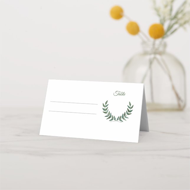 Cartão De Mesa Green Branches Place Cards (Frente)
