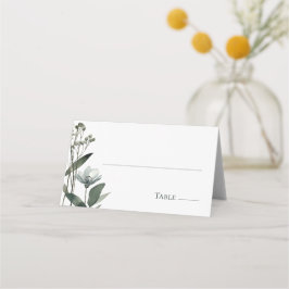 Cartão De Mesa Green Floral Botanical Wedding