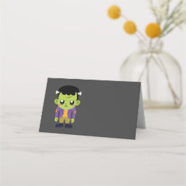 Cartão De Mesa Green Frankenstein Monster Halloween
