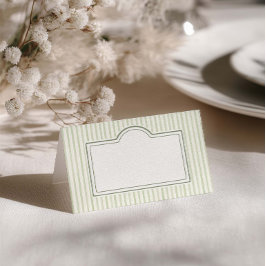 Cartão De Mesa Green Striped Wedding