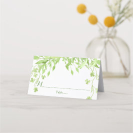 Cartão De Mesa Greenery Clover Watercolor Casamento Floral