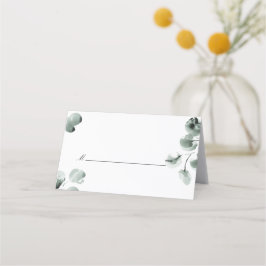 Cartão De Mesa Greenery e Eucalyptus com script