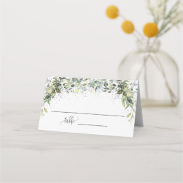 Cartão De Mesa Greenery Eucalyptus Chá Casamento Dobrado