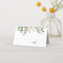 Cartão De Mesa Greenery Foliage Red Berry